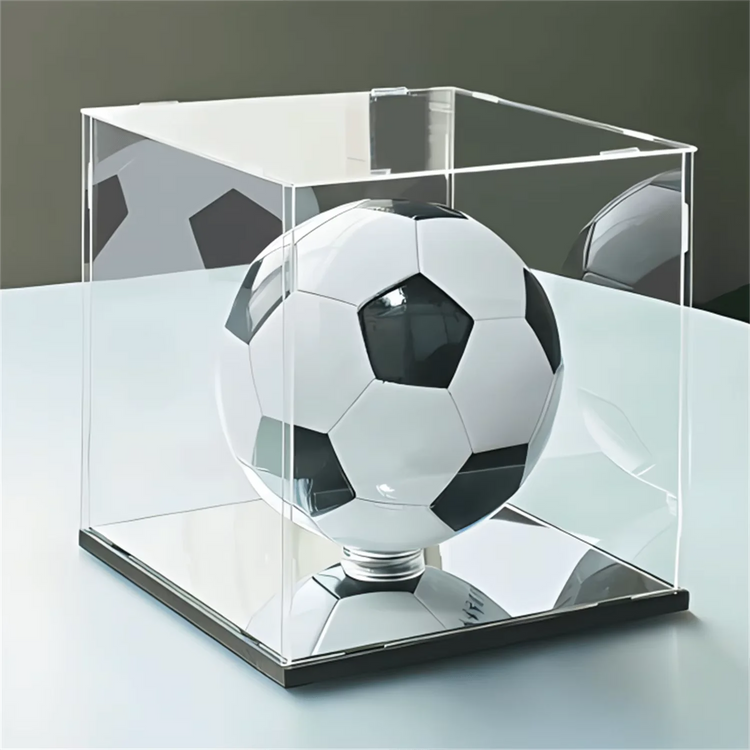 1 acrylic assembly display box, football and basketball display collection, (complimentary circular base accessory * 1)
